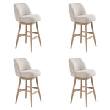 Sadie - Solid Wood Upholstered 30" Bar Height Swivel Barstool