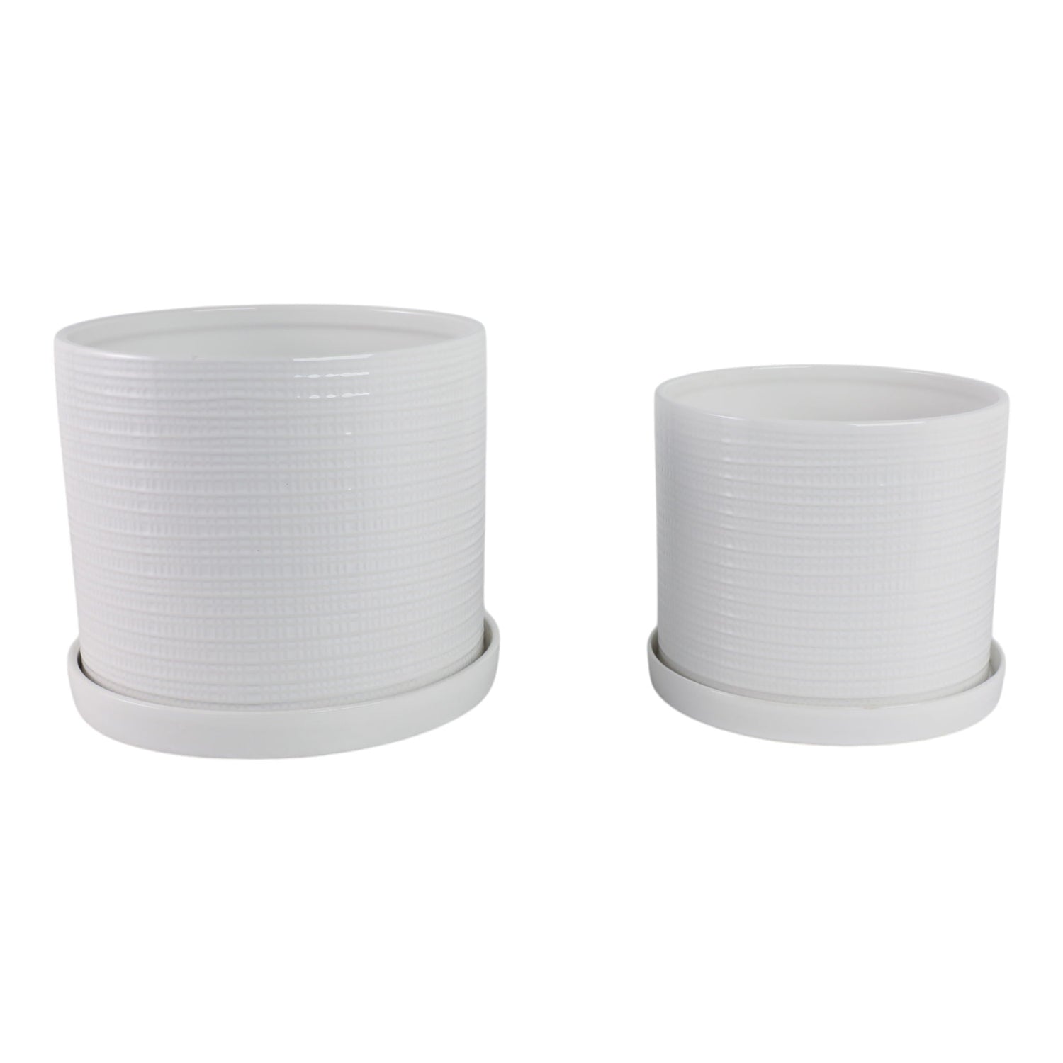 10" / 12" Ceramic Modern Planter (Set of 2) - White