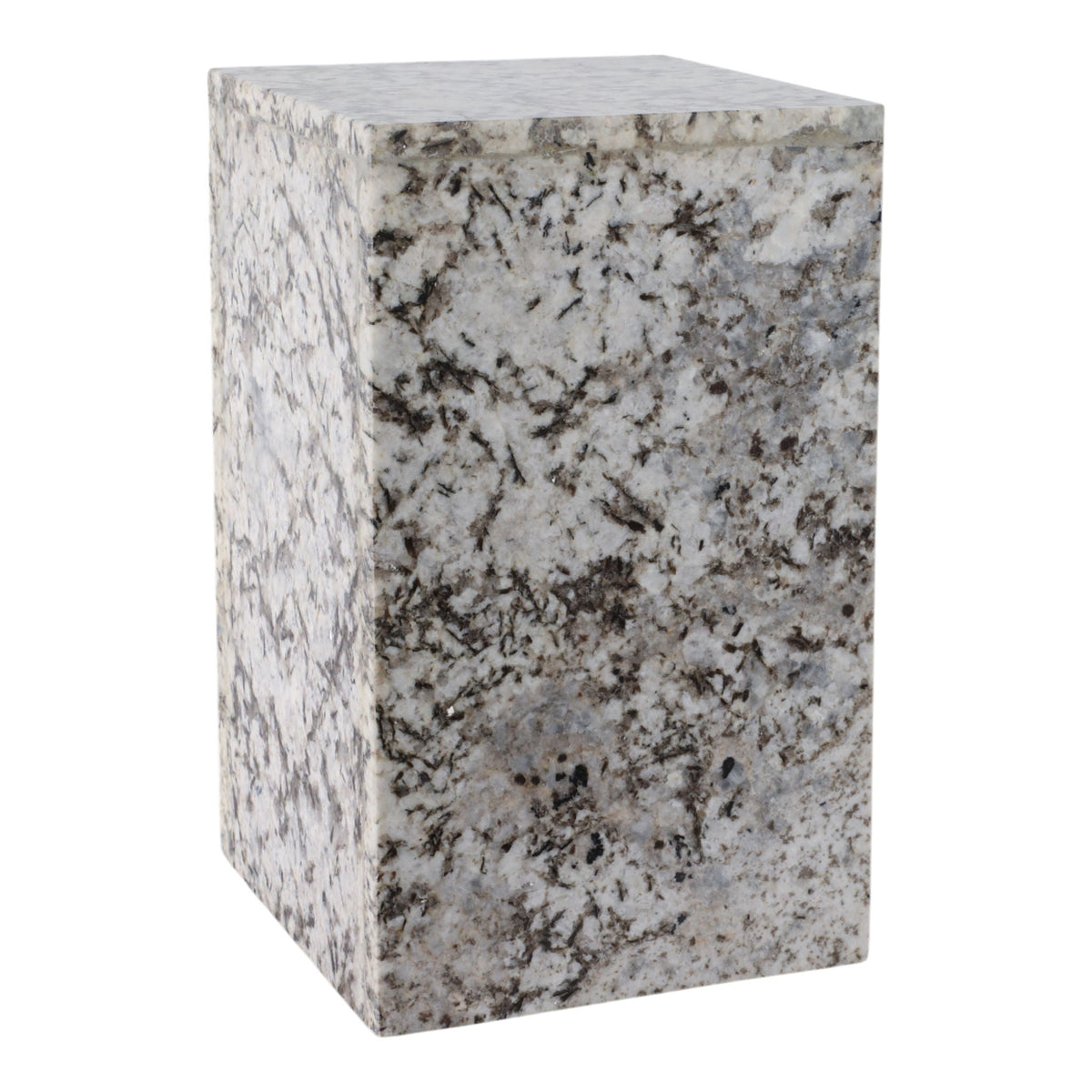 20" x 12" Marble Pedestal Accent Table - White / Black
