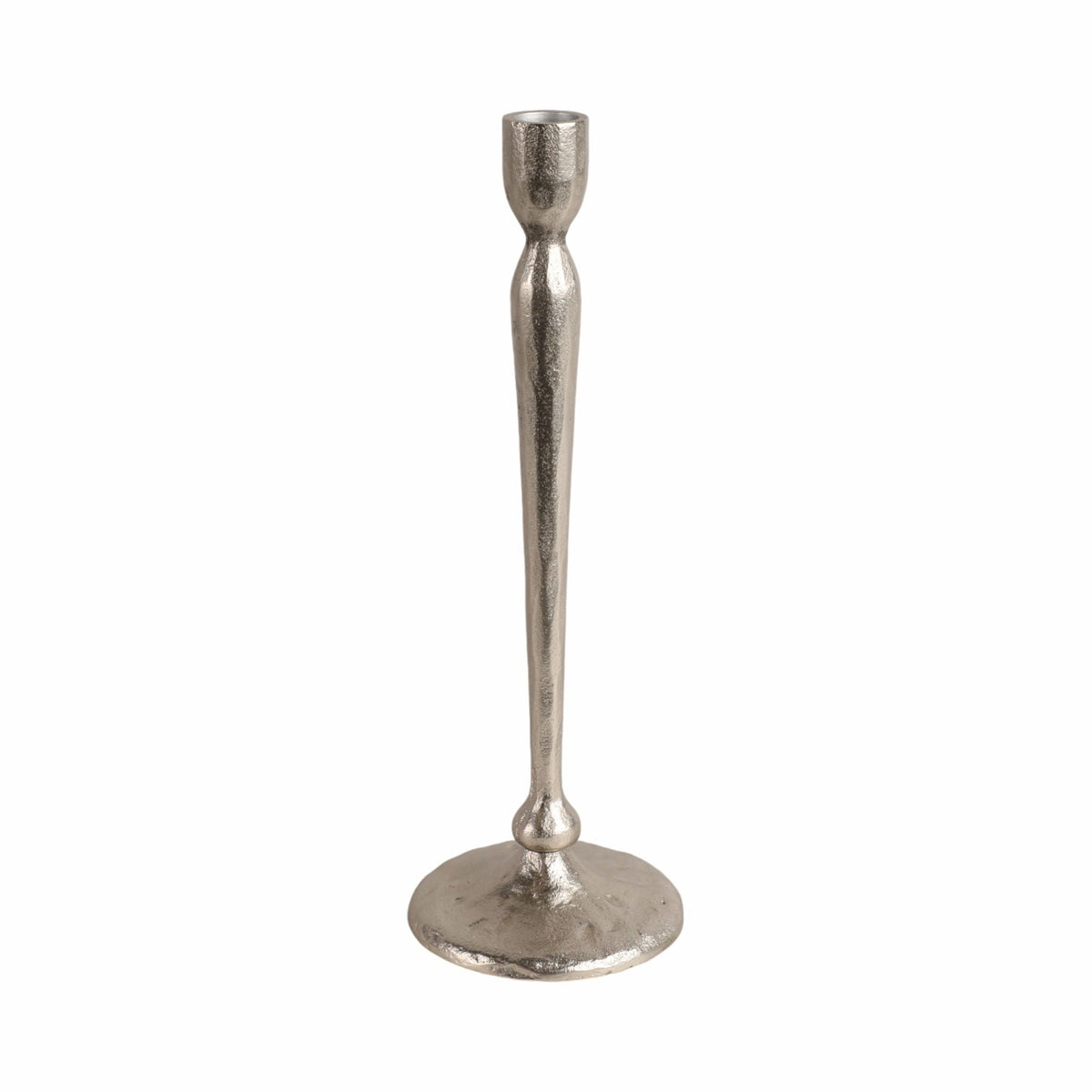 4" Traditional Cast Iron Taper Holder - Silver