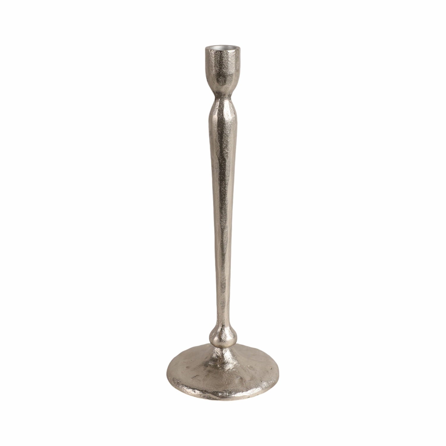 4" Traditional Cast Iron Taper Holder - Silver