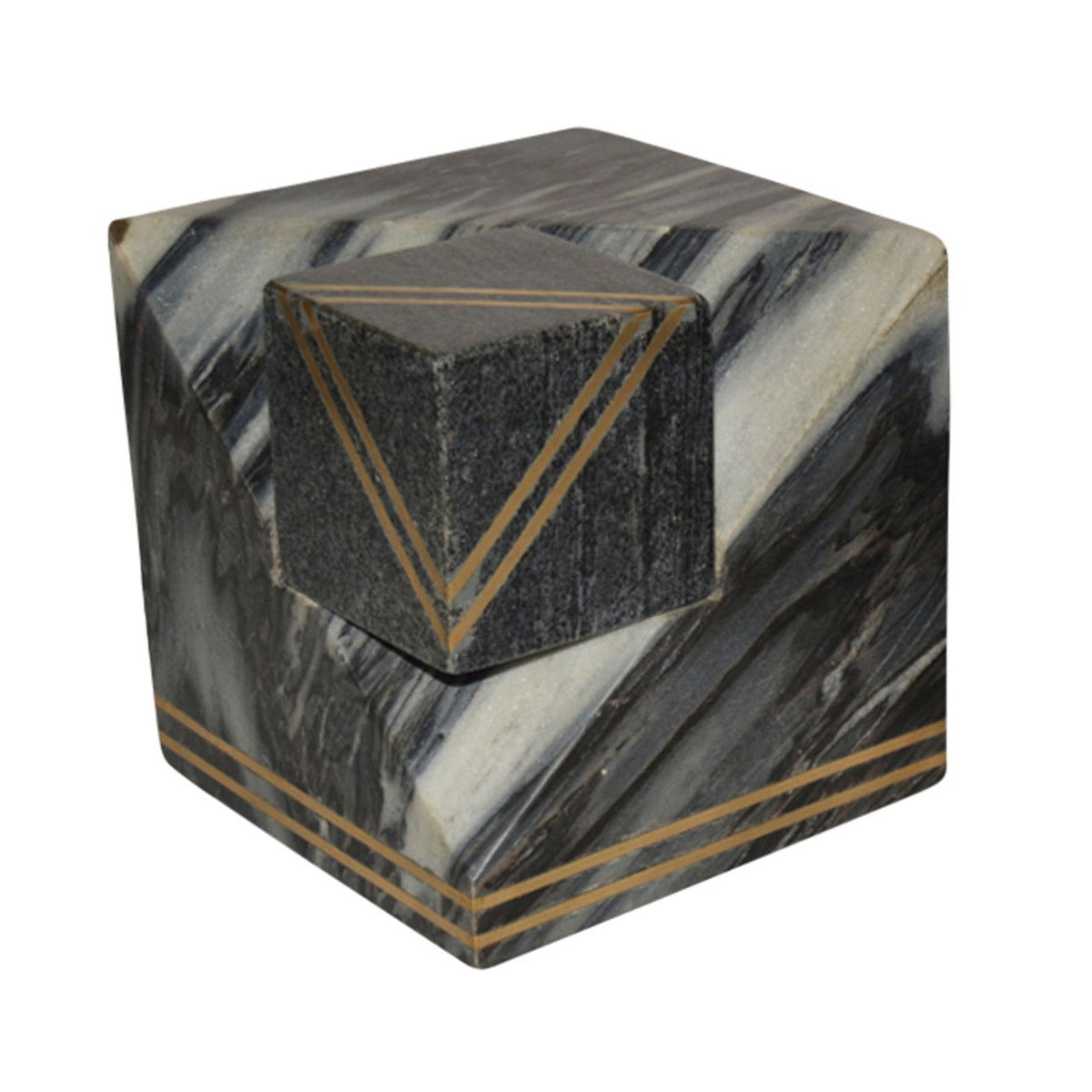 6" Waipo Marble Cube - Gray