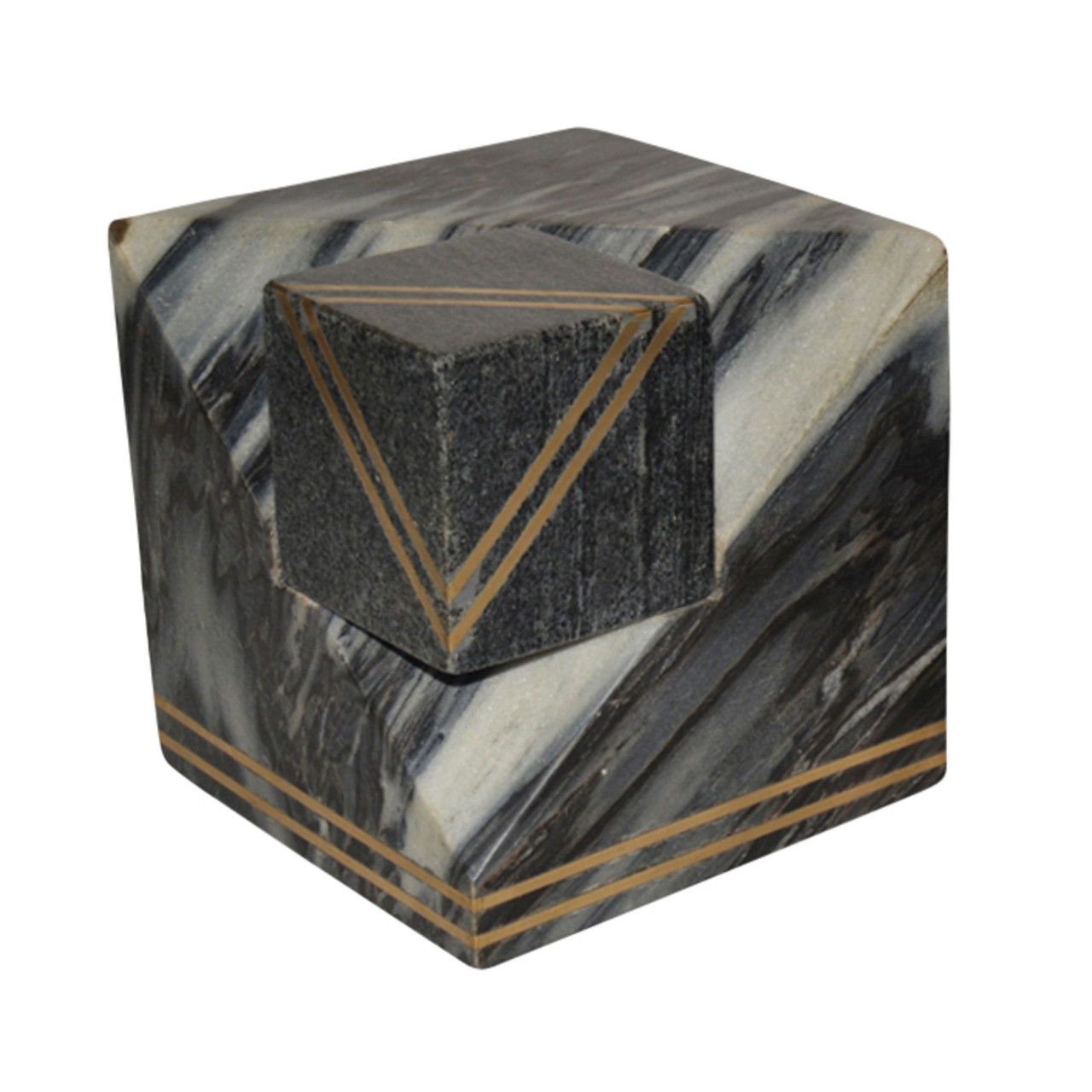 6" Waipo Marble Cube - Gray
