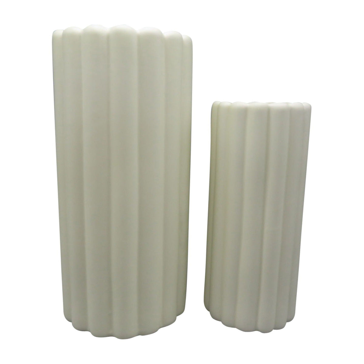 Ribbed Vases (Set of 2) - Cotton