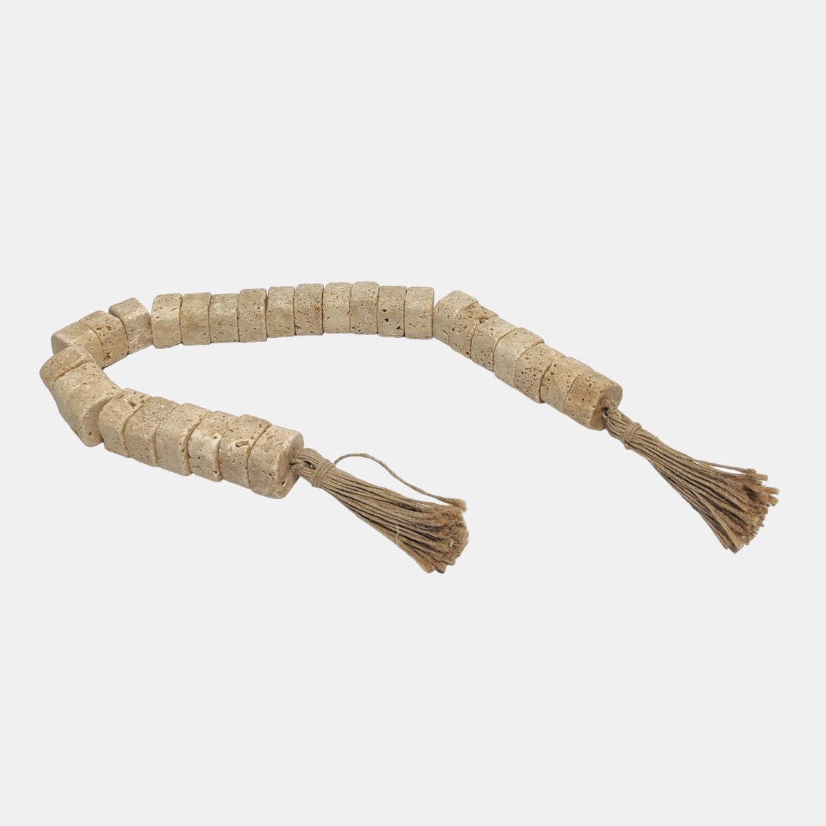 26" Travertine 1" Beaded Garland - Tan