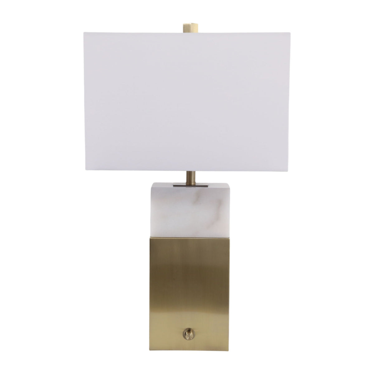 26" Nottoway Marble Table Lamp - White / Gold