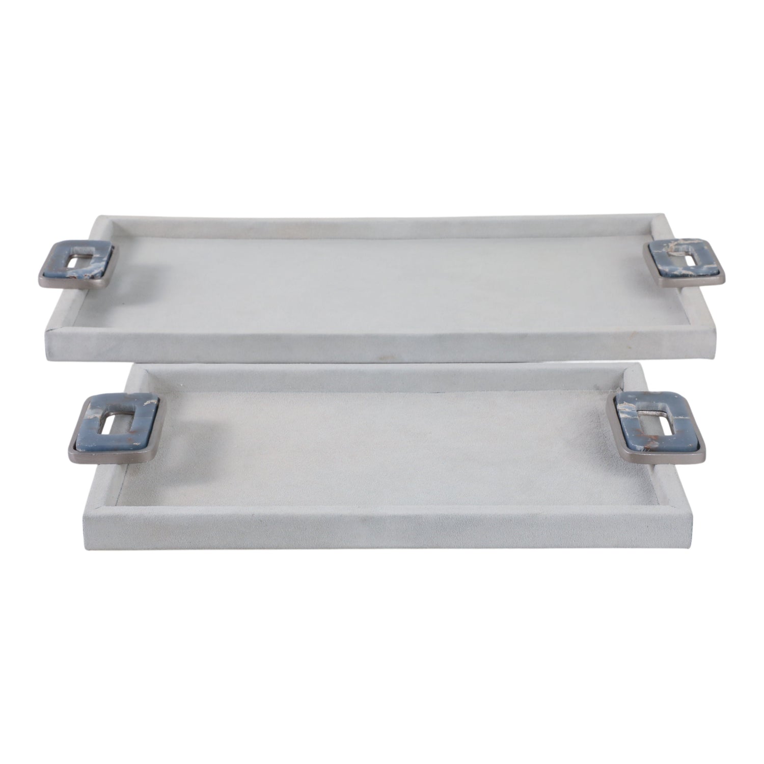 16" / 22" Violi Suede Angelite Gemstone Hardware (Set of 2) - White