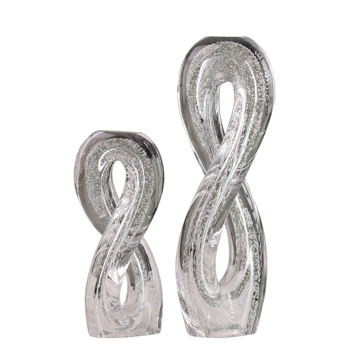 12 / 17" Celestine Sculptures (Set of 2) - Clear
