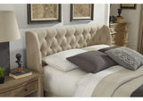 3ZL7D446 Levi Tufted Footboard Storage Bed In Toast Linen
