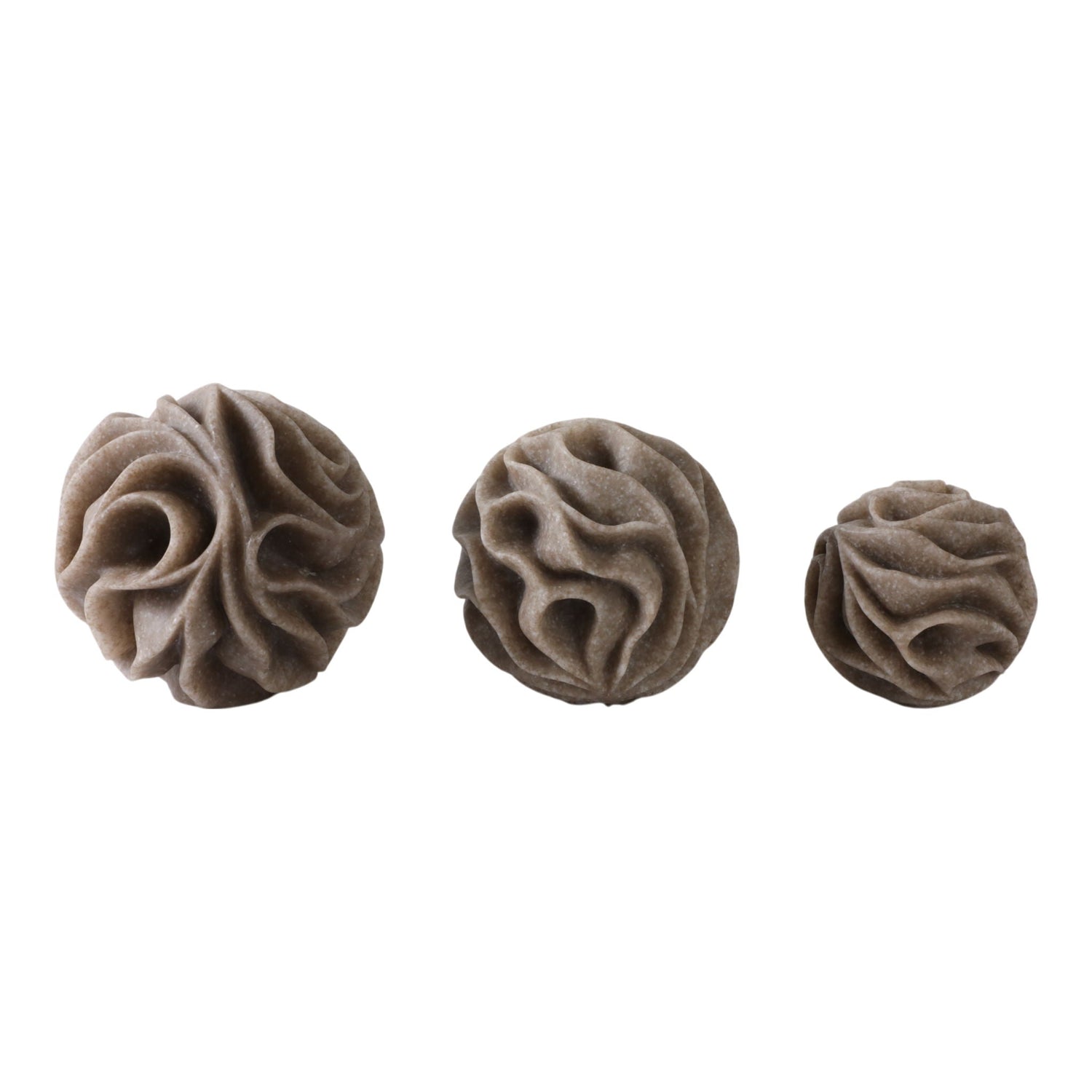4" / 5" / 6" Flowood Quartz Resin Spheres (Set of 3) - Brown