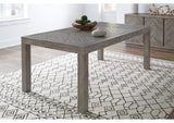 5QS361 Herringbone Solid Wood Rectangular Dining Table In Rustic Latte