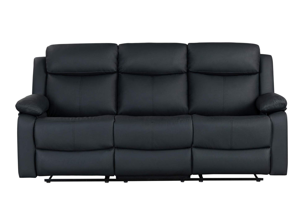 U6026-BLACK_PU_72A-RS_W_LED U6026 BLACK POLYURETHANE 72A RECLINING SOFA WITH LED