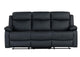 U6026-BLACK_PU_72A-RS_W_LED U6026 BLACK POLYURETHANE 72A RECLINING SOFA WITH LED