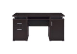 800107 Tracy 55-inch 2-drawer Office Computer Desk Cappuccino