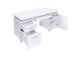 800108 Tracy 55-inch 2-drawer Office Computer Desk White