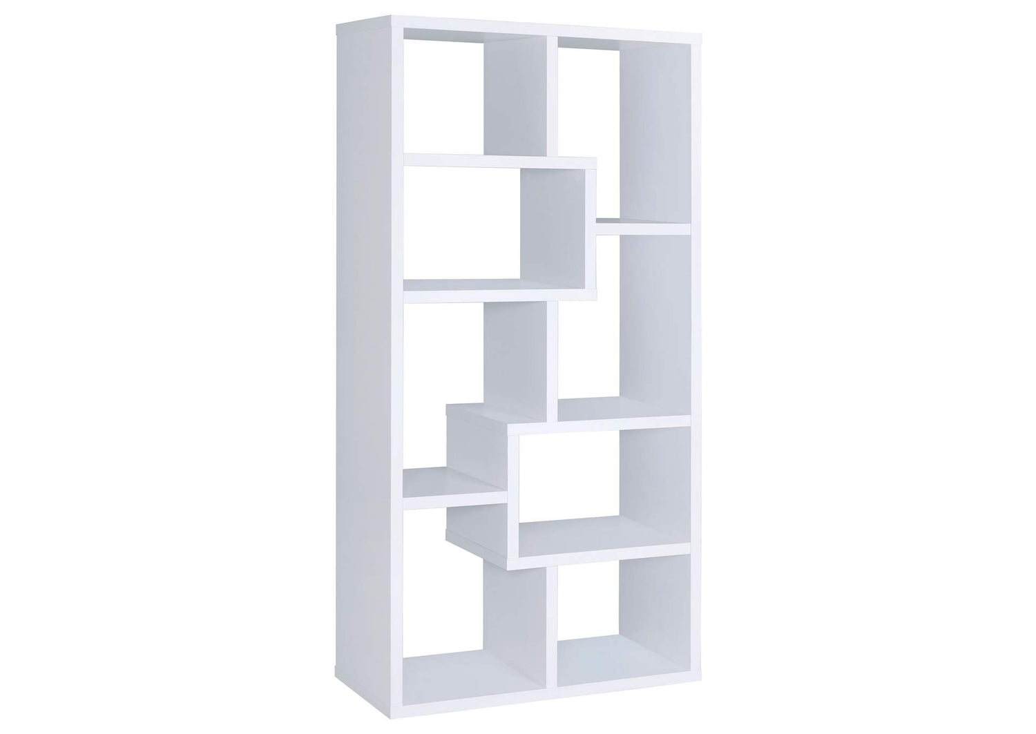Theo 71-inch 6-shelf Bookshelf White