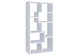 800136 Theo 71-inch 6-shelf Bookshelf White