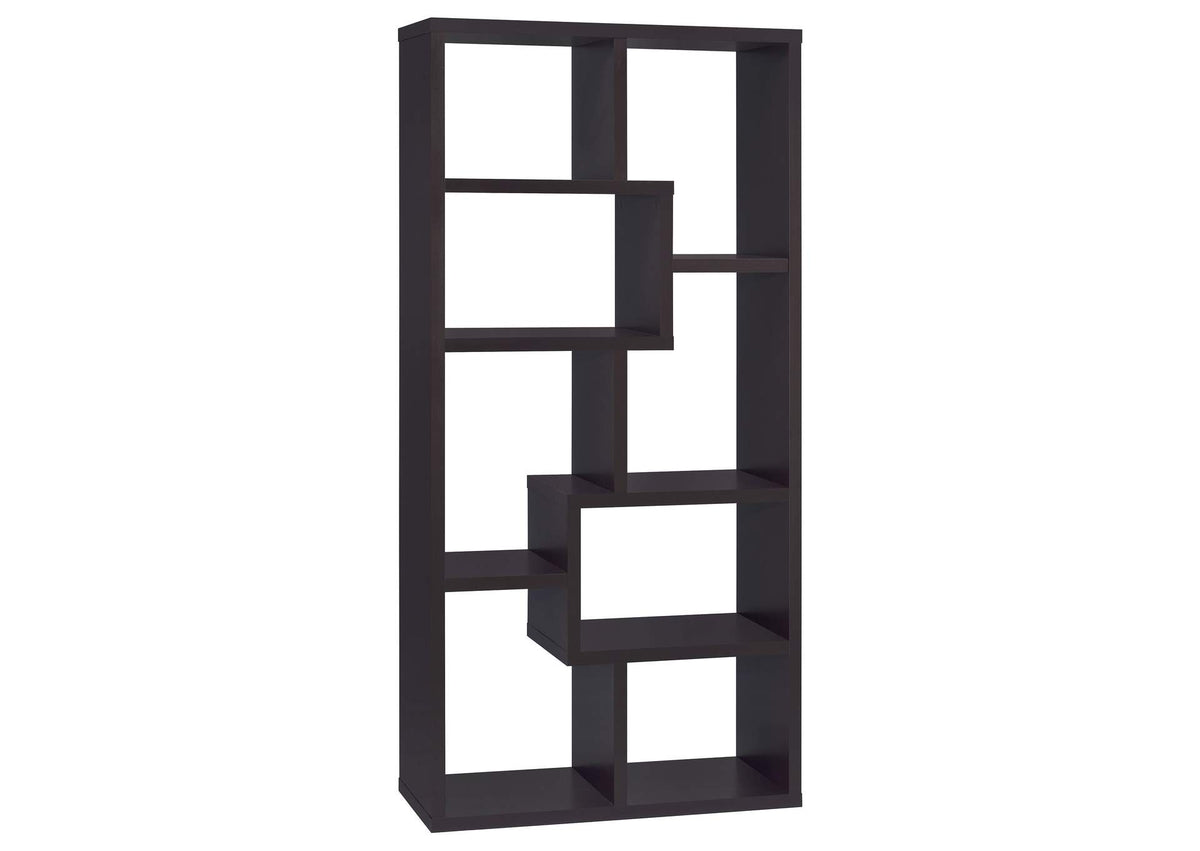 Theo 71-inch 6-shelf Bookshelf Cappuccino