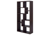 800264 Theo 71-inch 6-shelf Bookshelf Cappuccino