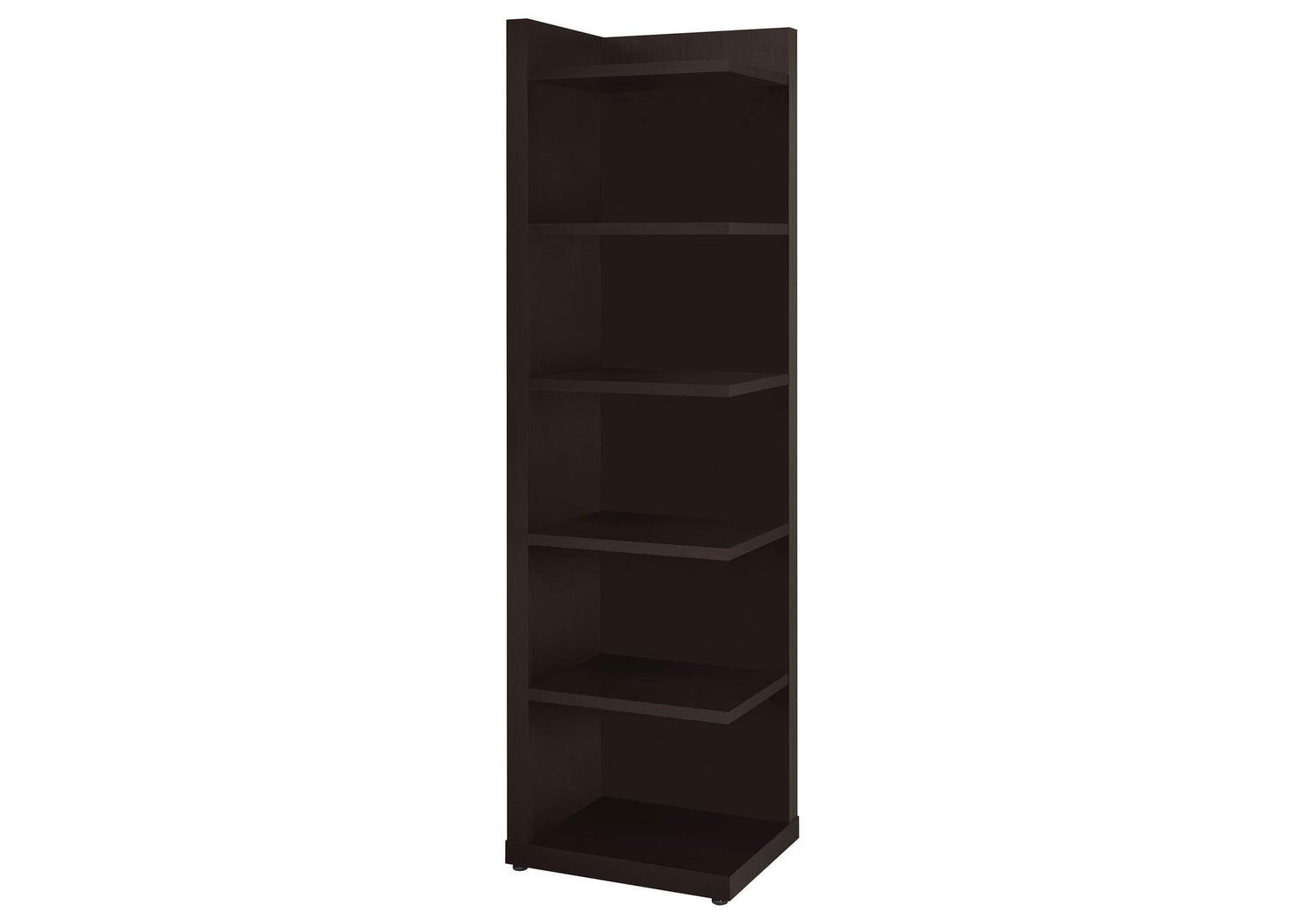 Alder 71-inch 6-shelf Corner Bookcase Cappuccino