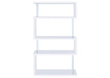 800300 Emelle 63-inch 4-shelf Glass Panel Bookshelf White