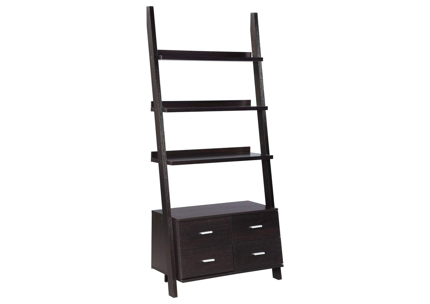 800319 Colella 72-inch 5-shelf Storage Ladder Bookshelf Cappuccino