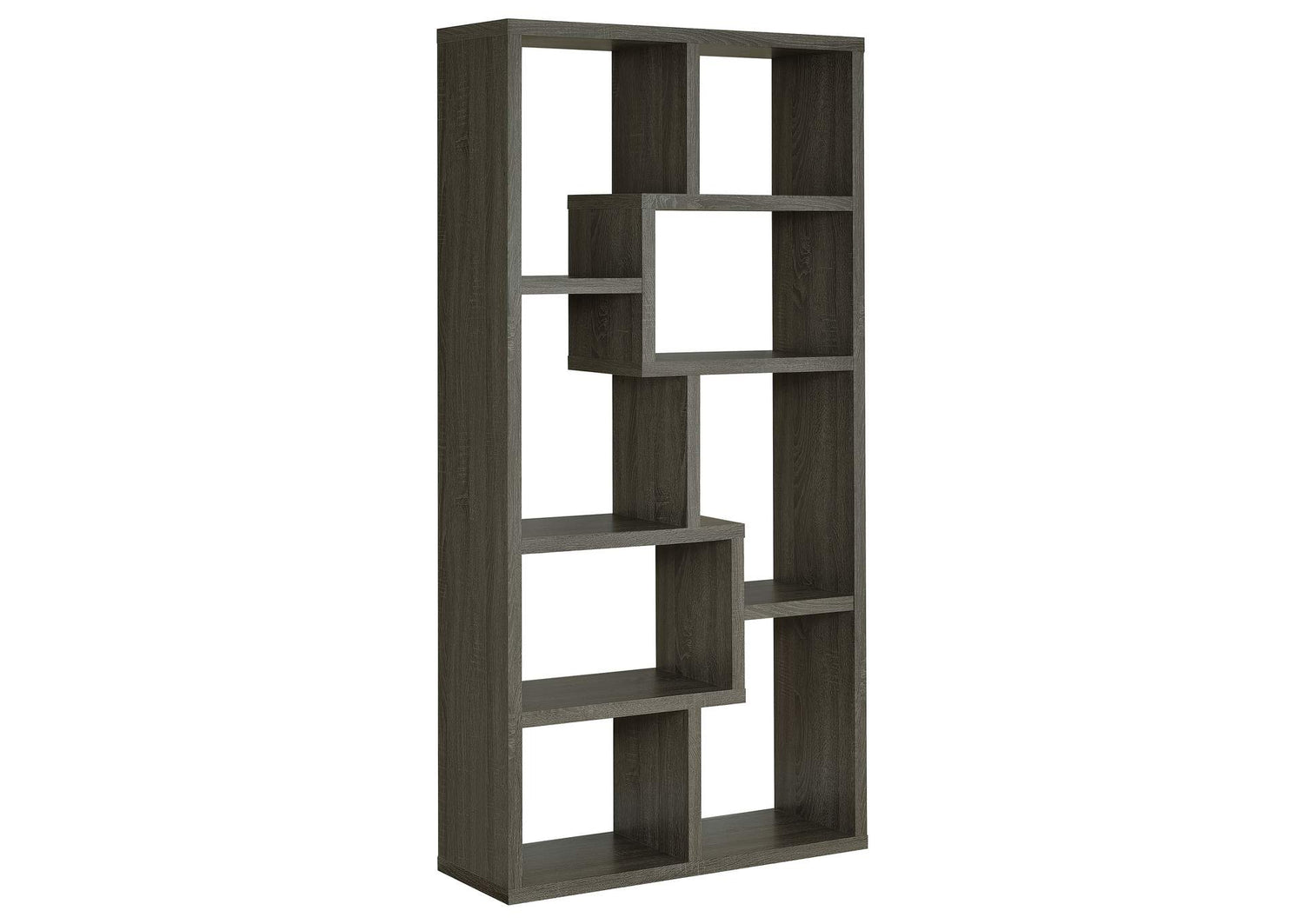 Theo 71-inch 6-shelf Bookshelf Weathered Grey