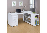 800516 Yvette 60-inch 3-drawer L-Shape Computer Desk White