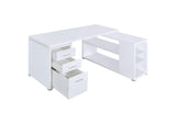 800516 Yvette 60-inch 3-drawer L-Shape Computer Desk White