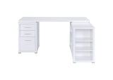 800516 Yvette 60-inch 3-drawer L-Shape Computer Desk White