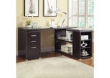 800517 Yvette 60-inch 3-drawer L-Shape Computer Desk Cappuccino