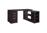Yvette 60-inch 3-drawer L-Shape Computer Desk Cappuccino