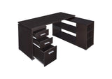 800517 Yvette 60-inch 3-drawer L-Shape Computer Desk Cappuccino