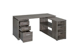 800518 Yvette 60-inch 3-drawer L-Shape Computer Desk Weathered Grey