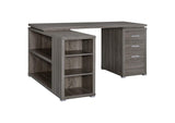 800518 Yvette 60-inch 3-drawer L-Shape Computer Desk Weathered Grey