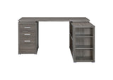 800518 Yvette 60-inch 3-drawer L-Shape Computer Desk Weathered Grey