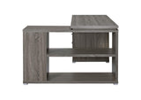 800518 Yvette 60-inch 3-drawer L-Shape Computer Desk Weathered Grey