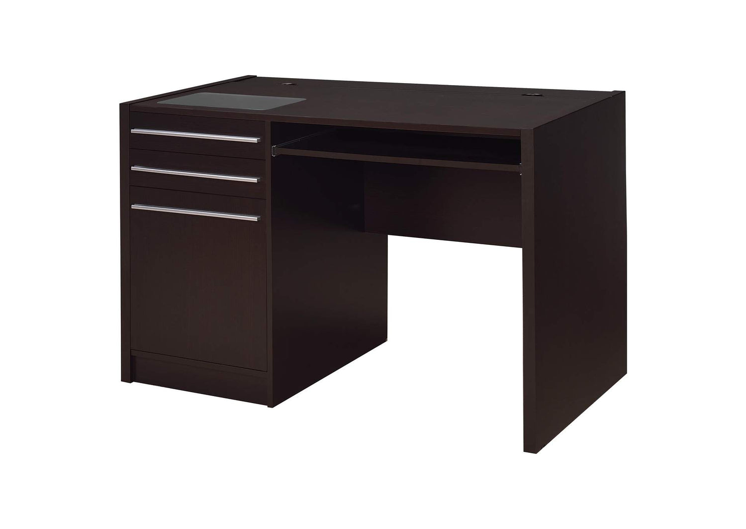 Halston 47-inch 2-drawer Office Desk with Cabinet Cappuccino