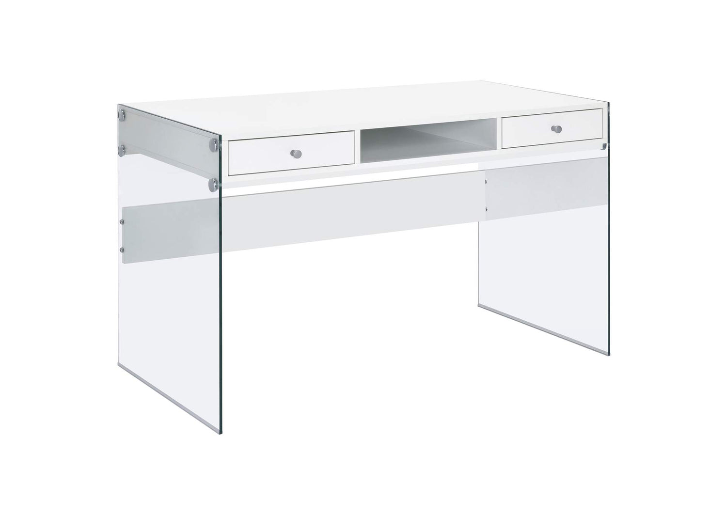 Dobrev 48-inch 2-drawer Writing Desk White High Gloss