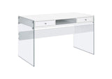 Dobrev 48-inch 2-drawer Writing Desk White High Gloss