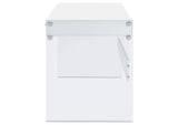 800829 Dobrev 48-inch 2-drawer Writing Desk White High Gloss