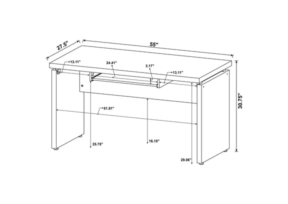 800891 Skylar 55-inch Computer Desk with Keyboard Drawer Cappuccino