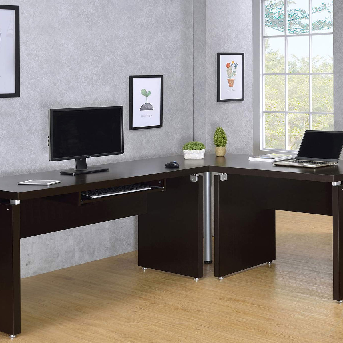 800891 Skylar 55-inch Computer Desk with Keyboard Drawer Cappuccino