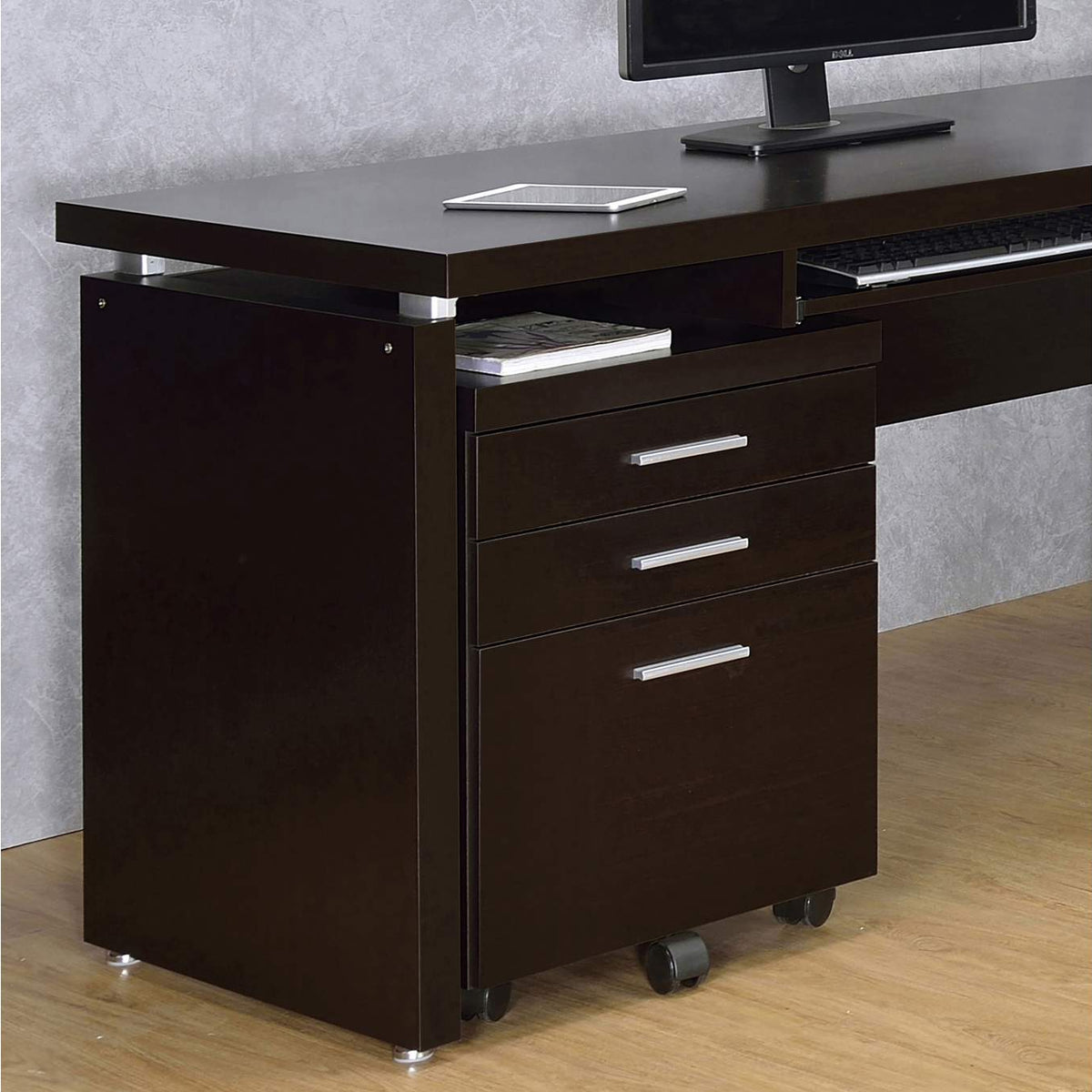 800894 Skylar 3-drawer Home Office Mobile File Cabinet Cappuccino