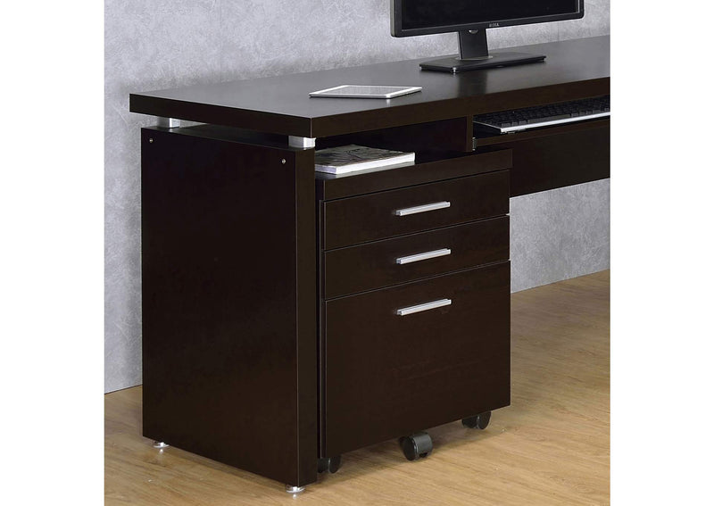 800894 Skylar 3-drawer Home Office Mobile File Cabinet Cappuccino