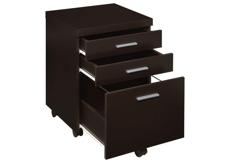 800894 Skylar 3-drawer Home Office Mobile File Cabinet Cappuccino