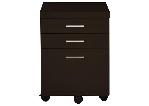 800894 Skylar 3-drawer Home Office Mobile File Cabinet Cappuccino