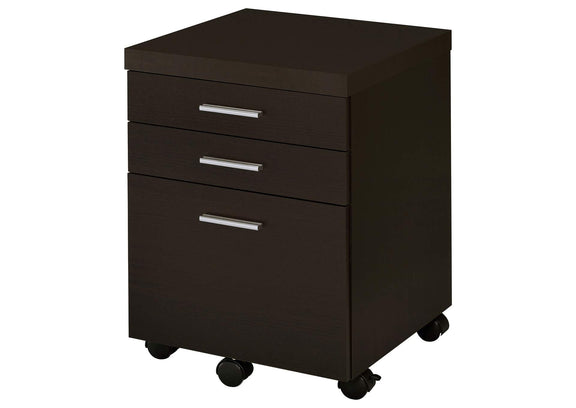 800894 Skylar 3-drawer Home Office Mobile File Cabinet Cappuccino