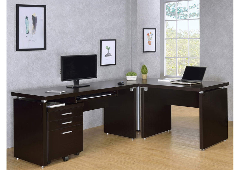 800894 Skylar 3-drawer Home Office Mobile File Cabinet Cappuccino