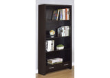 800905 Skylar 71-inch 5-shelf Bookcase with Drawer Cappuccino